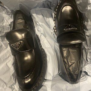 Prada Brushed Leather Loafers